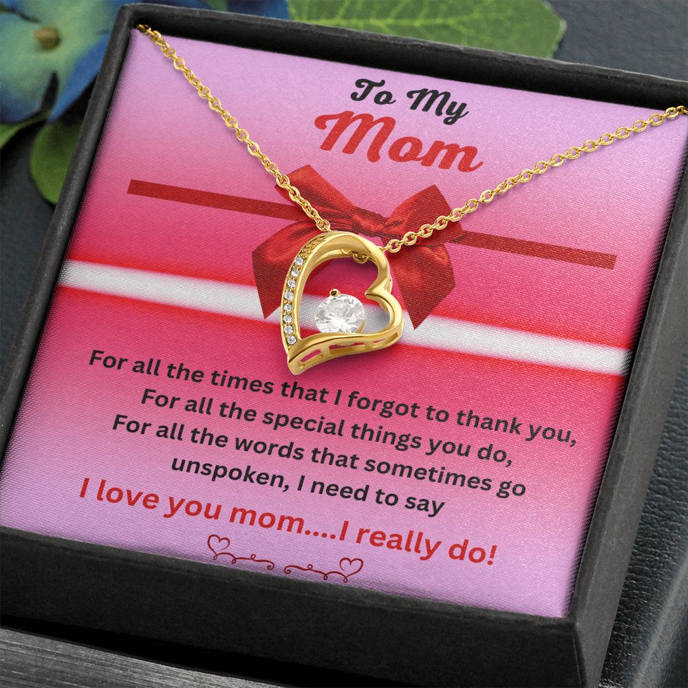 Forever Love Necklace, To Mom Mother's Day Gift, Birthday Gift, Just Because Gift, Mom Necklace, Gift to Mom, Heart Necklace
