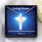 Living Power Stainless Steel Cross Necklace, Motivational Gift Necklace, Inspirational Gift, Encouragement, Empowering, Sobriety Recovery, Breast Cancer, Strength Necklace