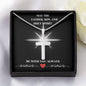 May the Father, Son and Holy Spirit Stainless Steel Cross Necklace, Motivational Gift Necklace: Inspirational Gift, Encouragement, Empowering Gift, Sobriety Recovery, Breast Cancer