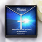 Peace Stainless Steel Cross Necklace. Motivational Gift Necklace, Inspirational Gift, Encouragement Gift, Empowering Gift, Sobriety Recovery, Breast Cancer, Strength Necklace