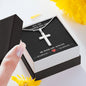 May the Father, Son, and Holy Spirit Stainless Steel Cross Necklace w/MC- May the Father, Son, and Holy Spirit