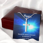 Peace Stainless Steel Cross Necklace. Motivational Gift Necklace, Inspirational Gift, Encouragement Gift, Empowering Gift, Sobriety Recovery, Breast Cancer, Strength Necklace