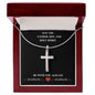 May the Father, Son, and Holy Spirit Stainless Steel Cross Necklace w/MC- May the Father, Son, and Holy Spirit