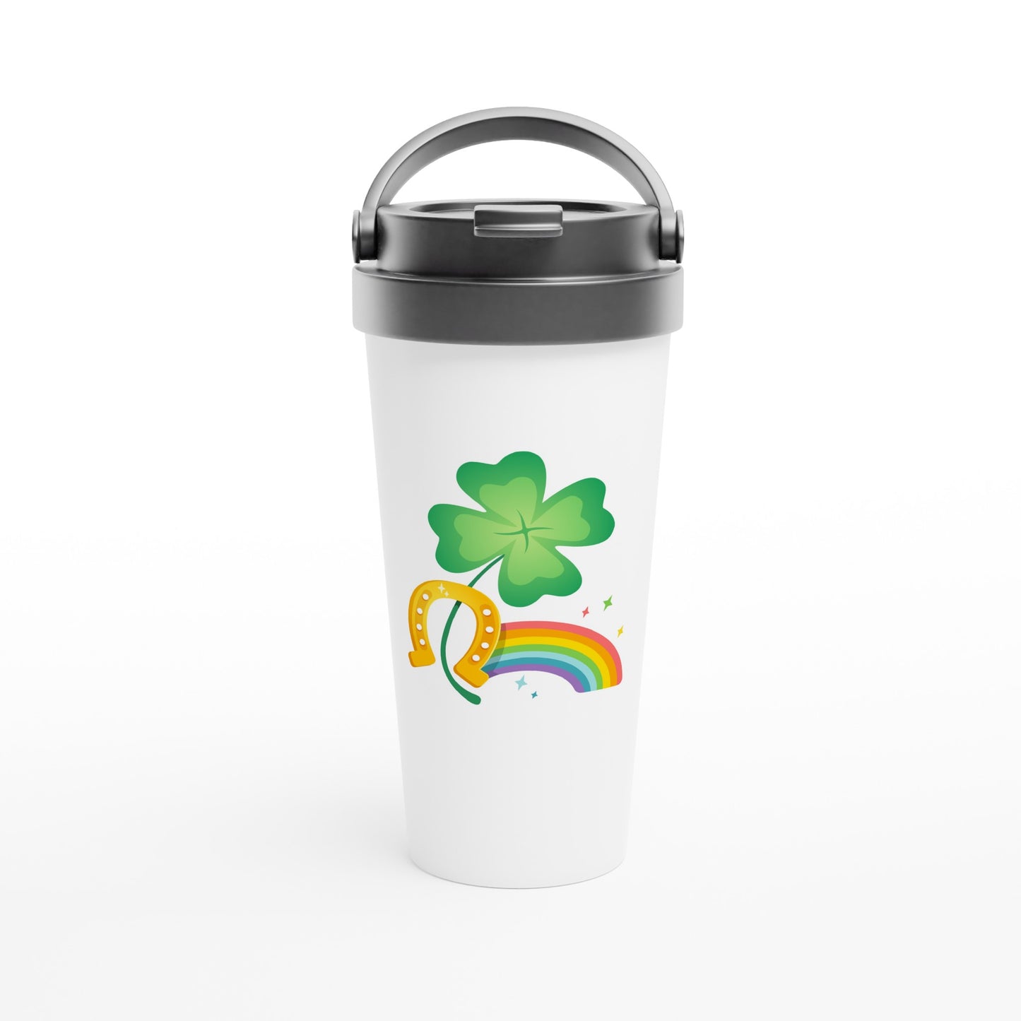 White 15oz Stainless Steel Travel Mug