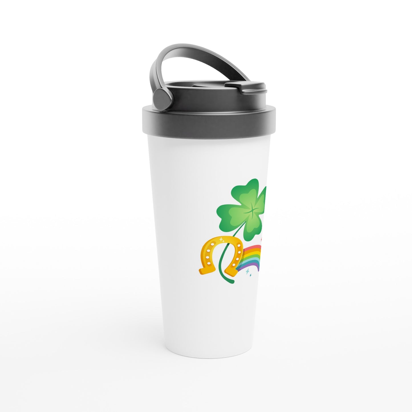 White 15oz Stainless Steel Travel Mug