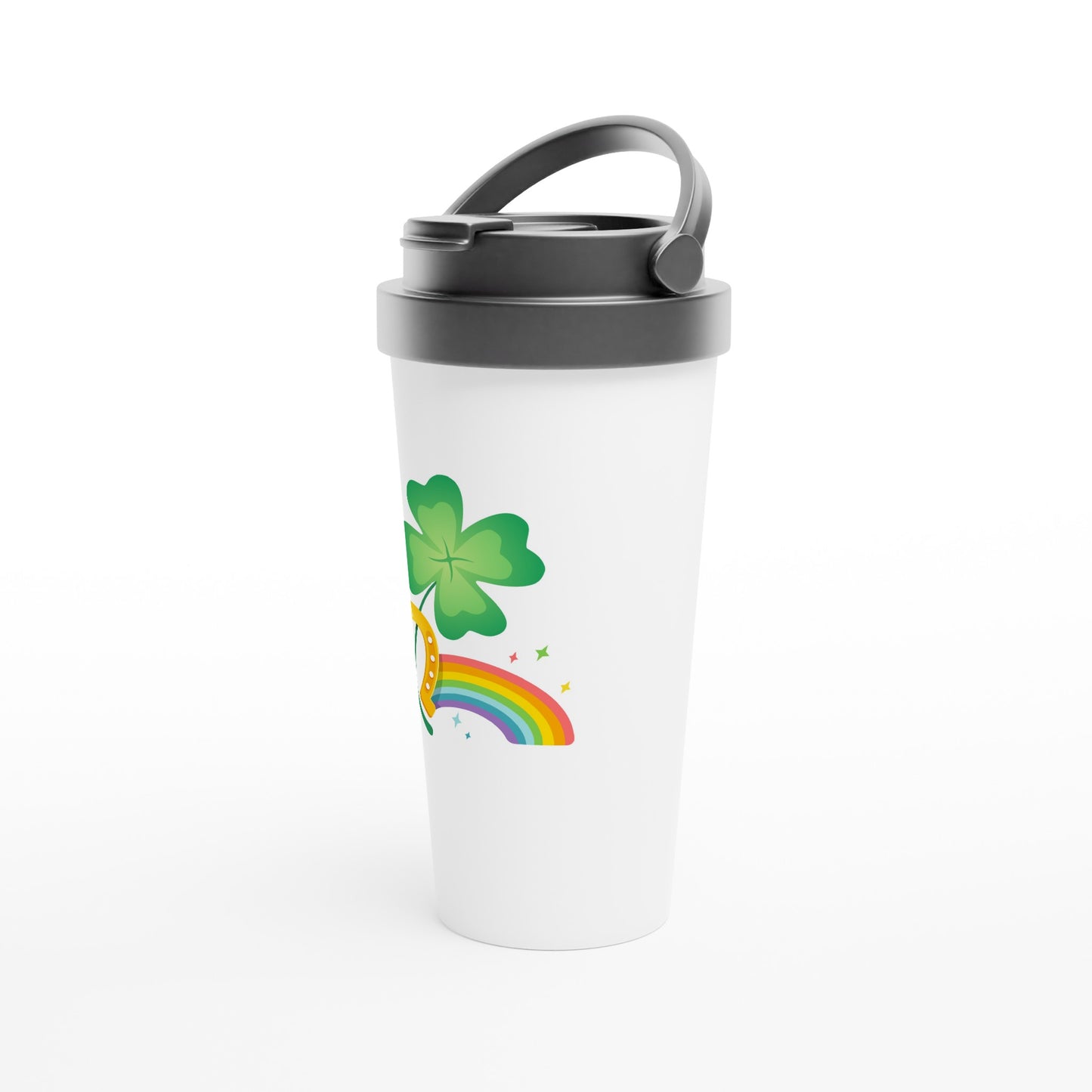 White 15oz Stainless Steel Travel Mug