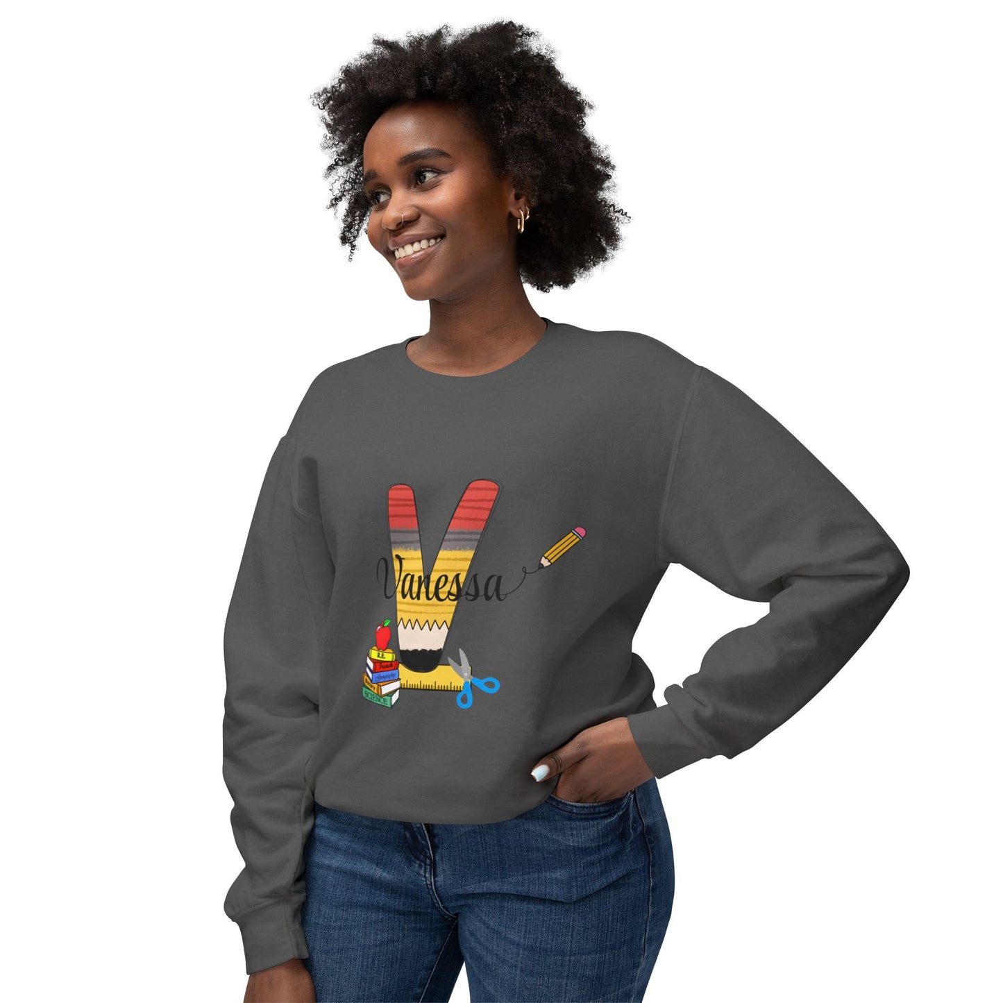 Custom name unisex alphabet sweatshirt for youth, toddlers & adults. Toddler and preschool gift, First Day Of School, fun shirt for youth