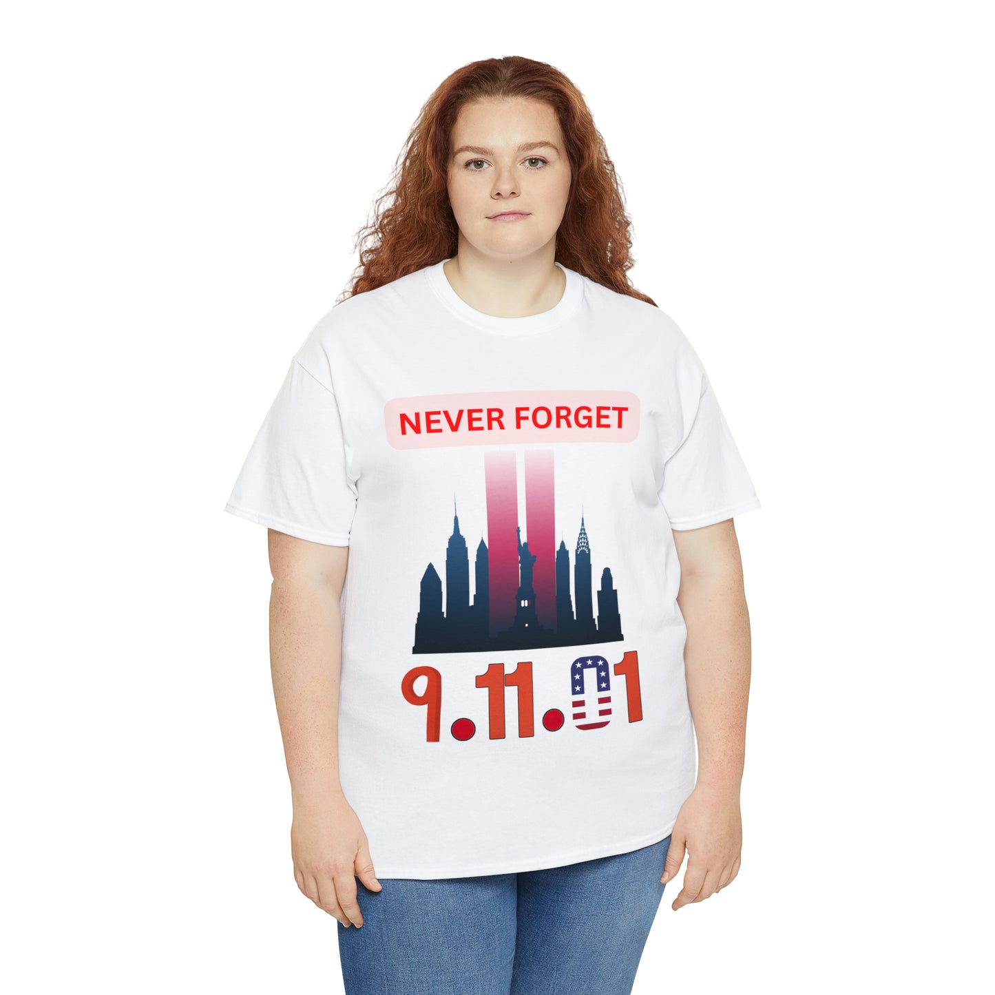 Unisex Heavy Cotton Tee- Never Forget 9/11