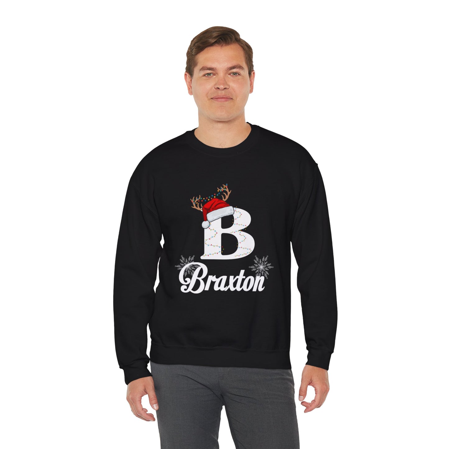 Custom Christmas Alphabet Matching Family Sweatshirt, Personalized Xmas Sweater Christmas Alphabet Gifts Family Reunion Christmas Sweatshirt