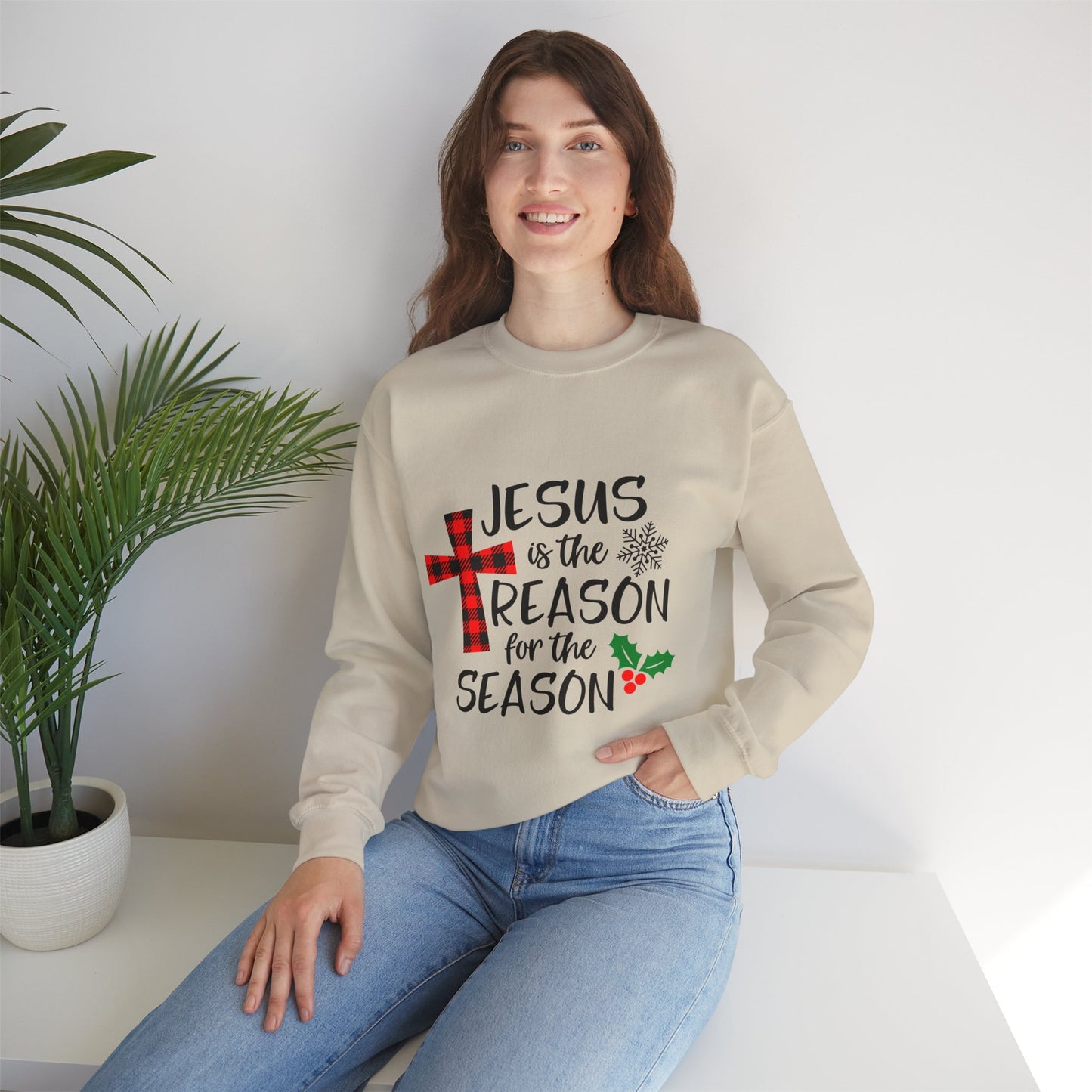 Jesus is the Reason for the Season Unisex Crewneck Sweatshirt, Jesus Shirt, Faith Sweatshirt, Christmas Sweatshirt, Faith Shirt, Christmas Jesus Quotes