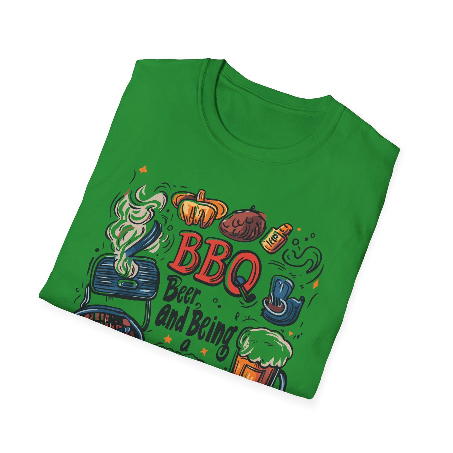 BBQ Beer and Being A Dad T-Shirt | Father's Day Gift | Unisex Tee for Dads | Comfortable Casual Wear | Gift for Dad | Fire Theme