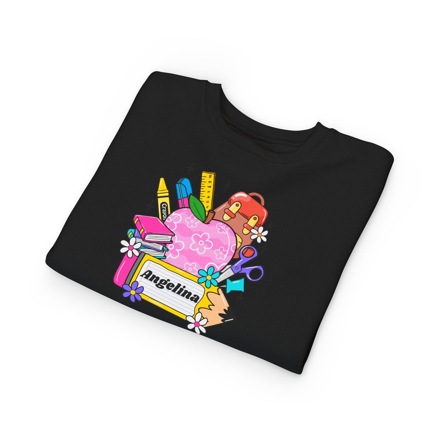Custom name unisex alphabet sweatshirt for youth, toddlers & adults. Toddler and preschool gift, First Day Of School, fun shirt for youth