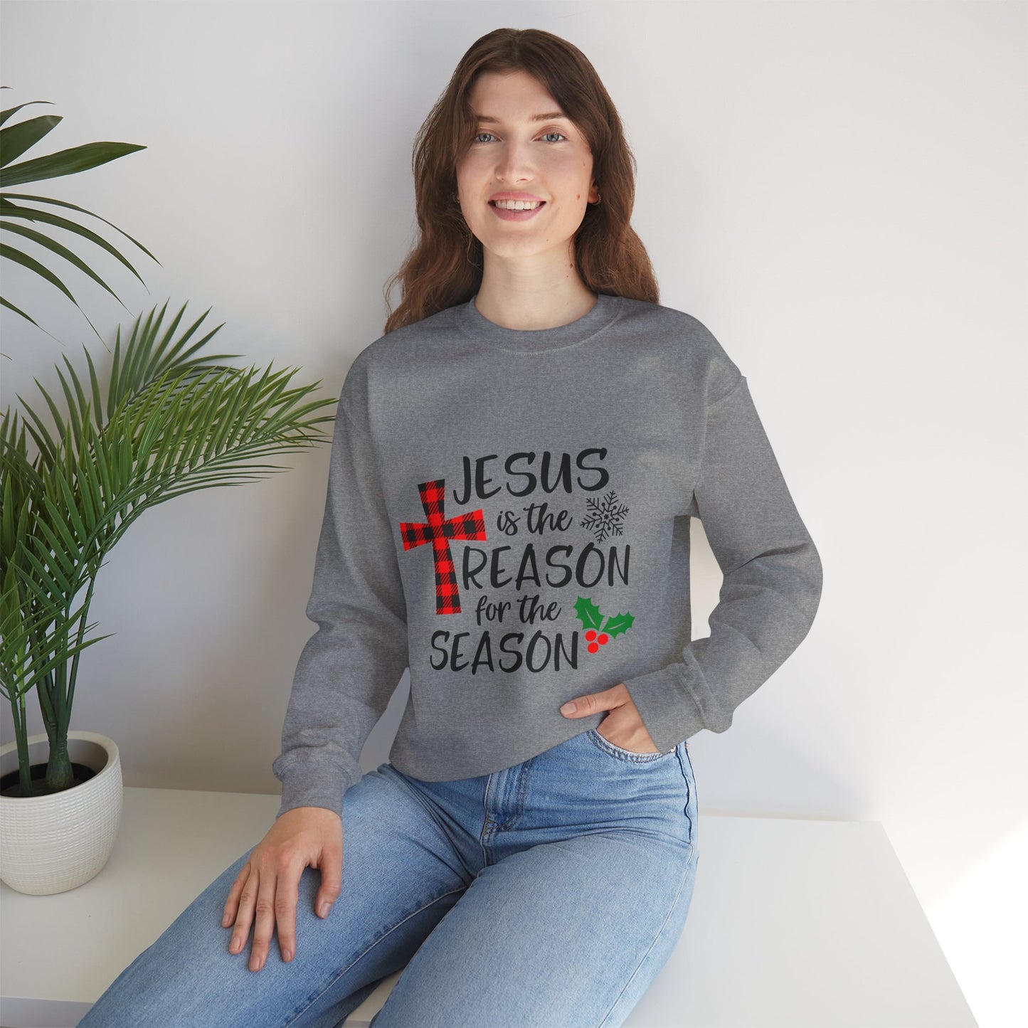 Jesus is the Reason for the Season Unisex Crewneck Sweatshirt, Jesus Shirt, Faith Sweatshirt, Christmas Sweatshirt, Faith Shirt, Christmas Jesus Quotes