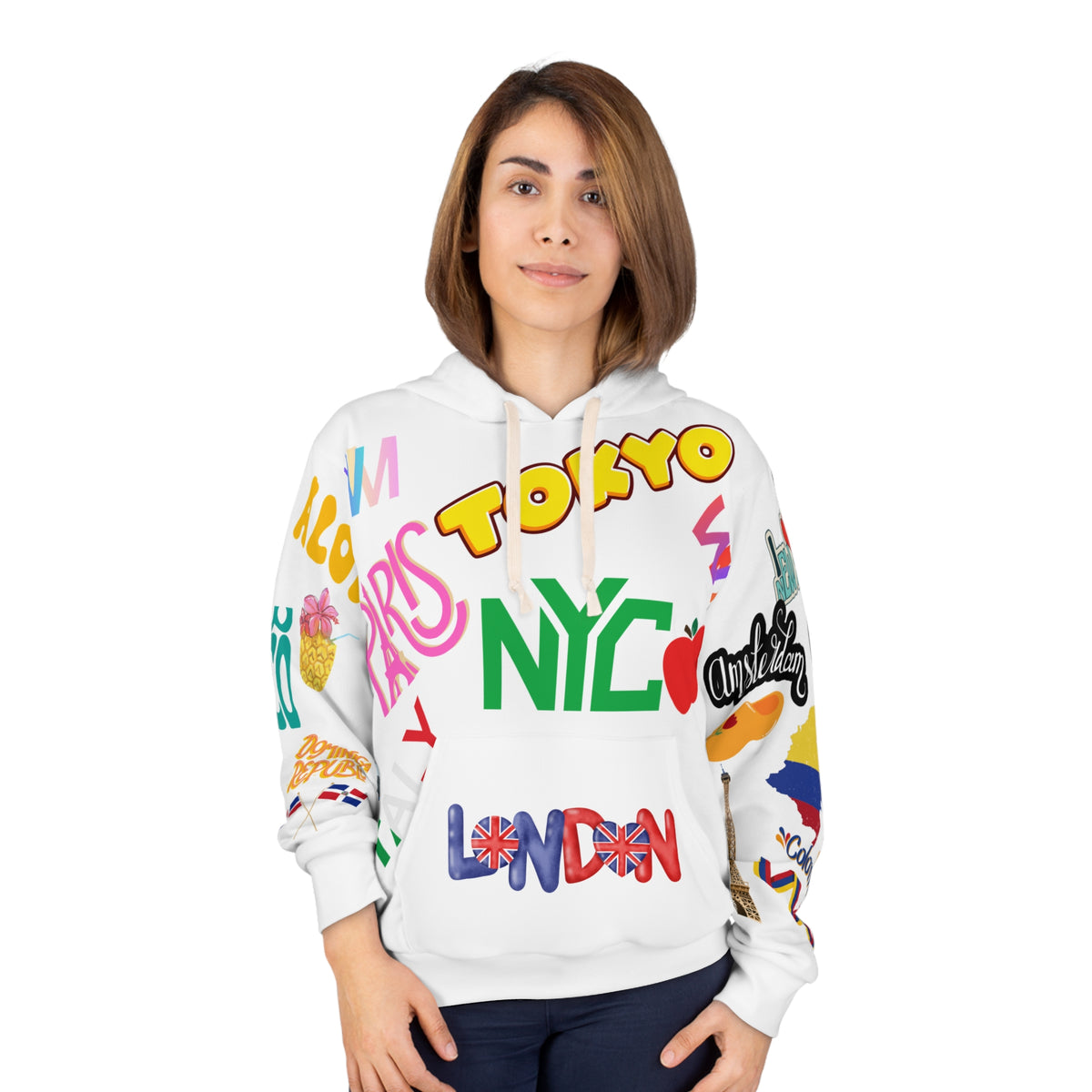 NYC and abroad Travel Souvenir Collage Pullover Hoodie