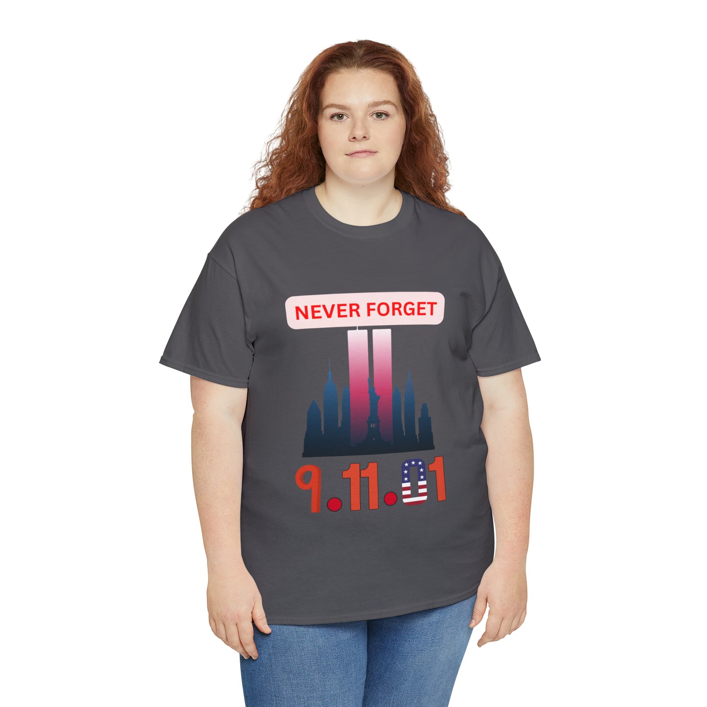 Unisex Heavy Cotton Tee- Never Forget 9/11/01