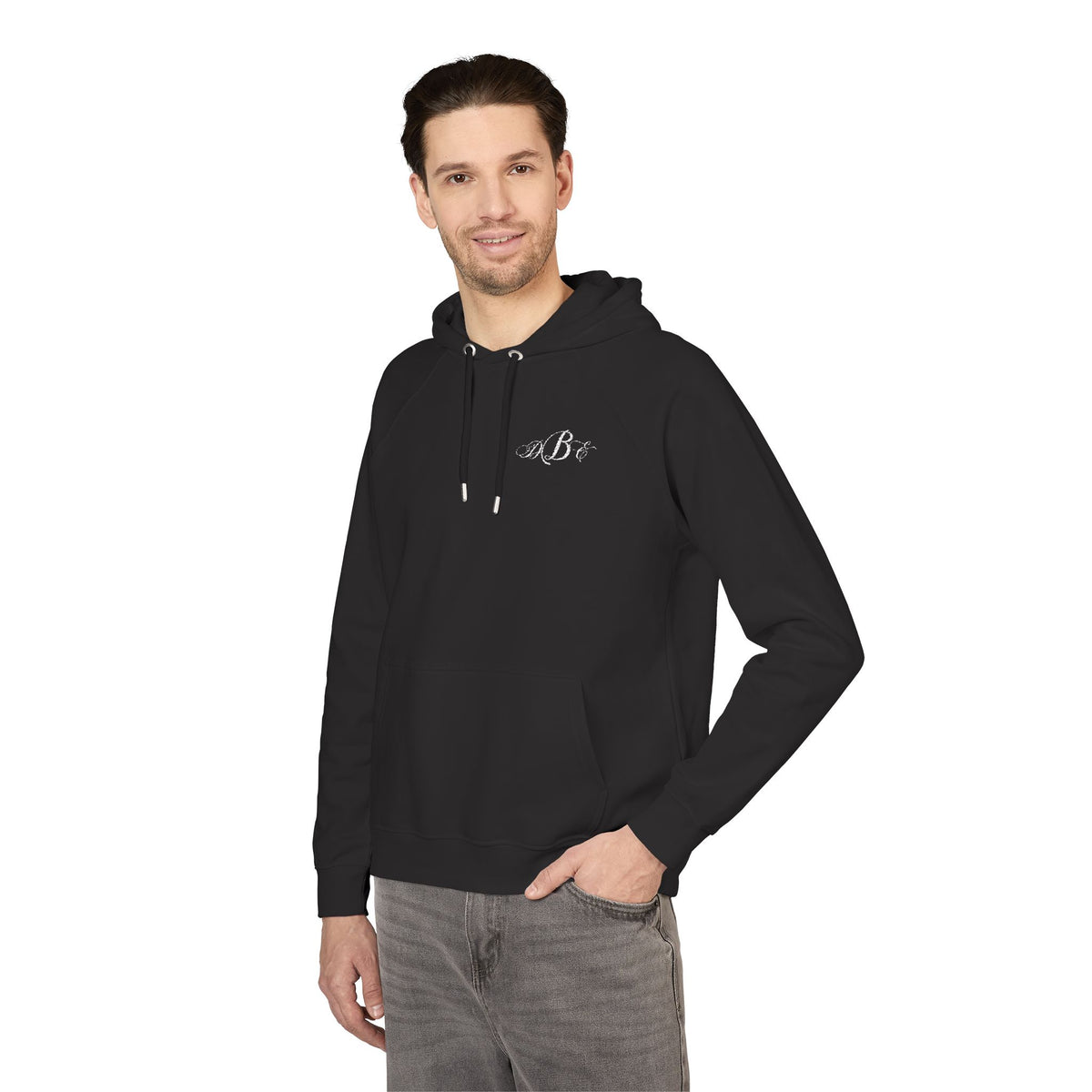 Embroidered Initial B Black Hoodie