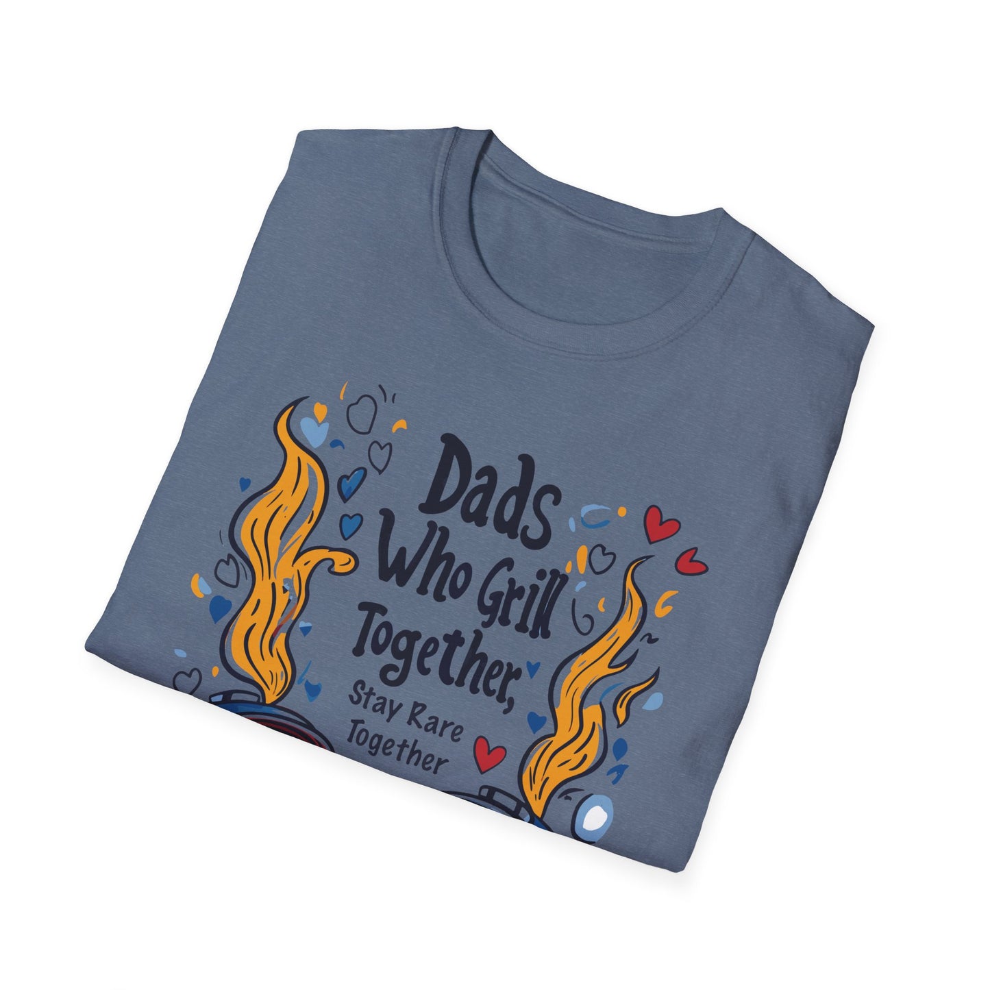 Dads Who Grill Together Stay Rare Together T-Shirt | Father's Day Gift | Unisex Tee for Dads | Comfortable Casual Wear | Gift for Dad | Fire Theme