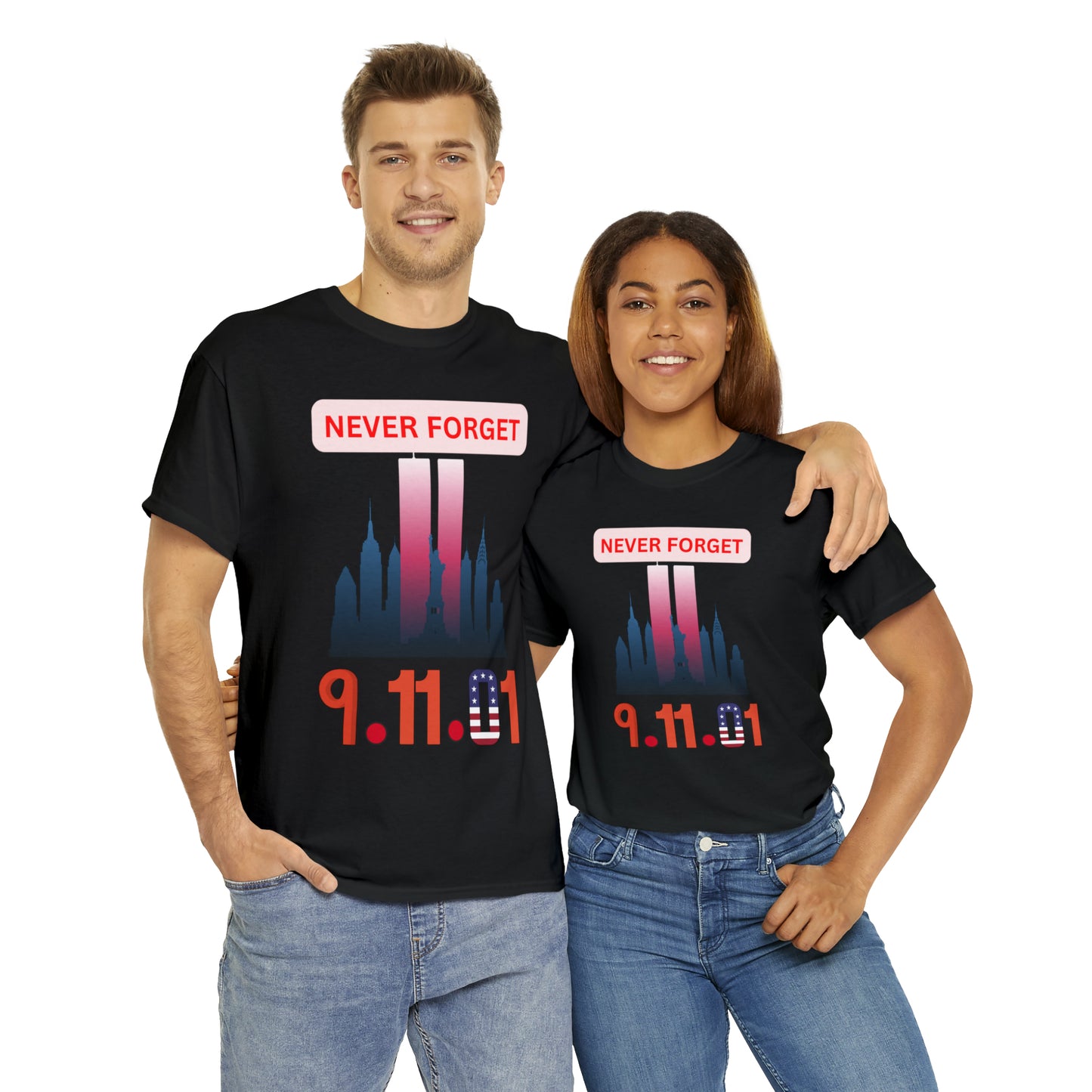 Unisex Heavy Cotton Tee- Never Forget 9/11