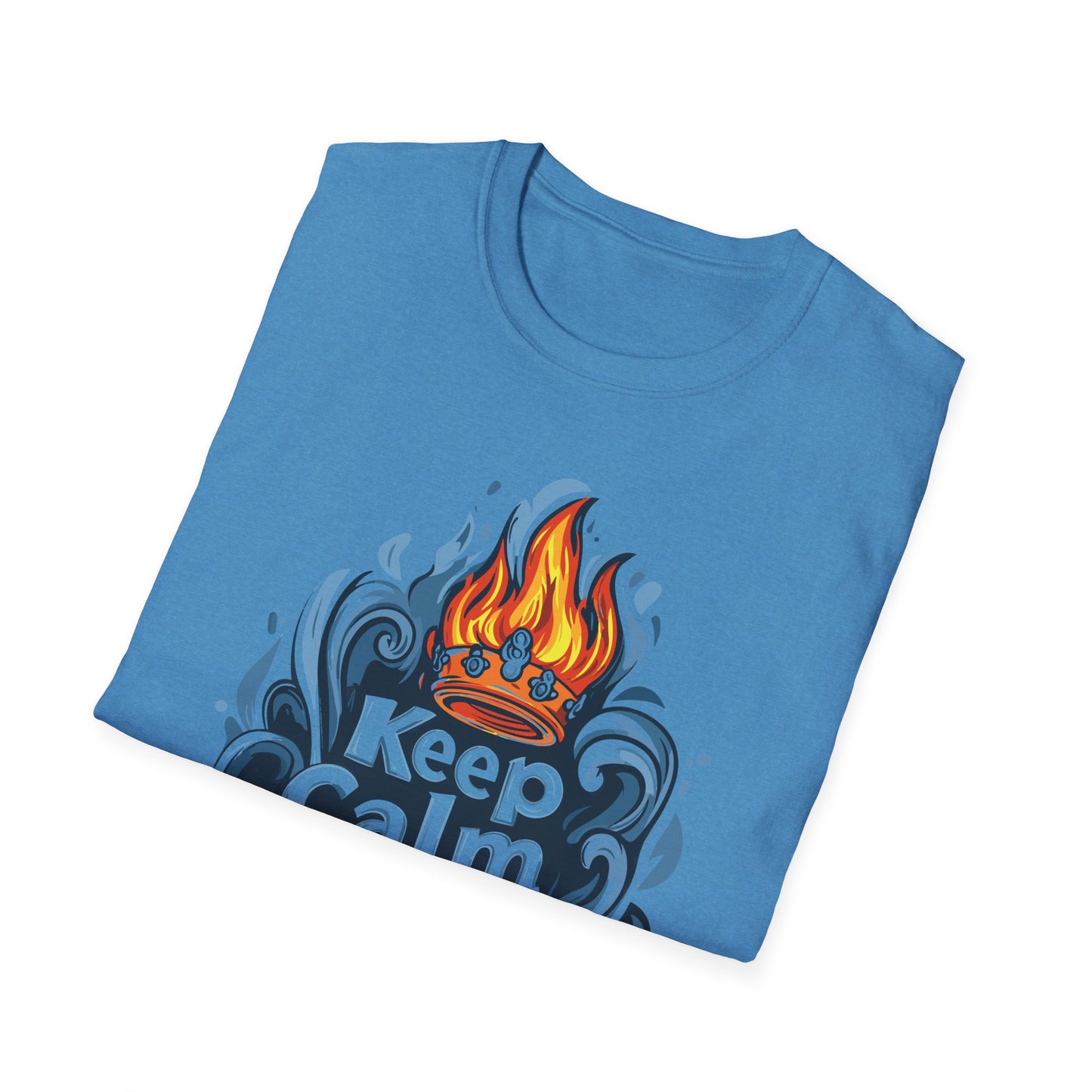 Keep Calm and Grill On T-Shirt | Father's Day Gift | Unisex Tee for Dads | Comfortable Casual Wear | Gift for Dad | Fire Theme