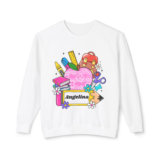 Custom name unisex alphabet sweatshirt for youth, toddlers & adults. Toddler and preschool gift, First Day Of School, fun shirt for youth