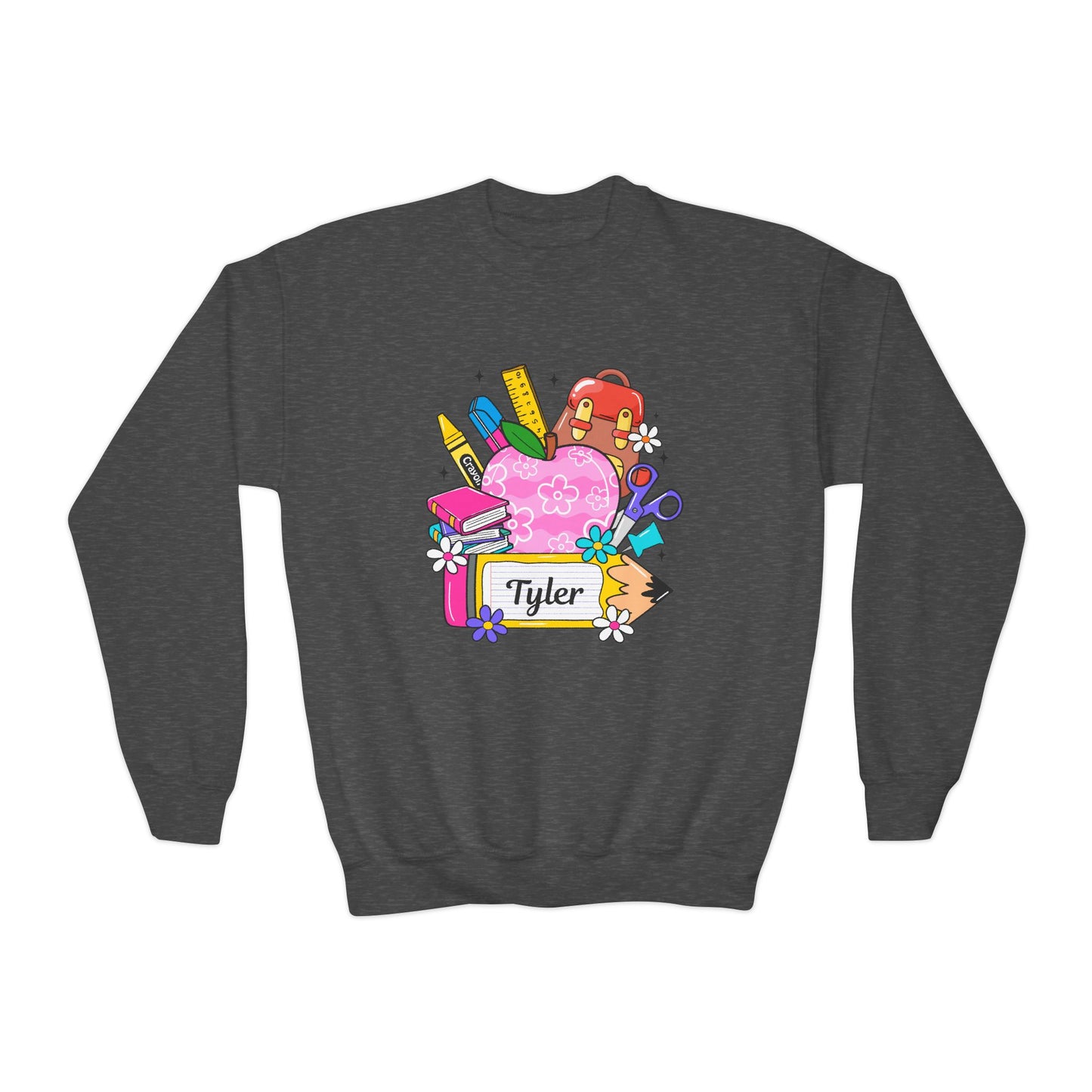Custom name unisex alphabet sweatshirt for youth, toddlers & adults. Toddler and preschool gift, First Day Of School, fun shirt for youth