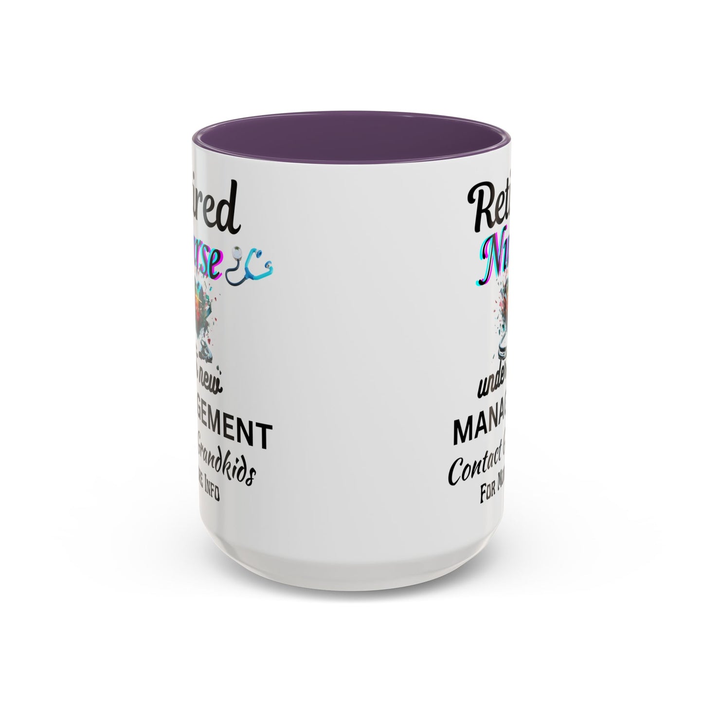 Retired Nurse Coffee Mug, Fun Gift for Retirement, Personalized Mug for Nurses, Coffee Cup for Grandkids Contact, Perfect for Holidays