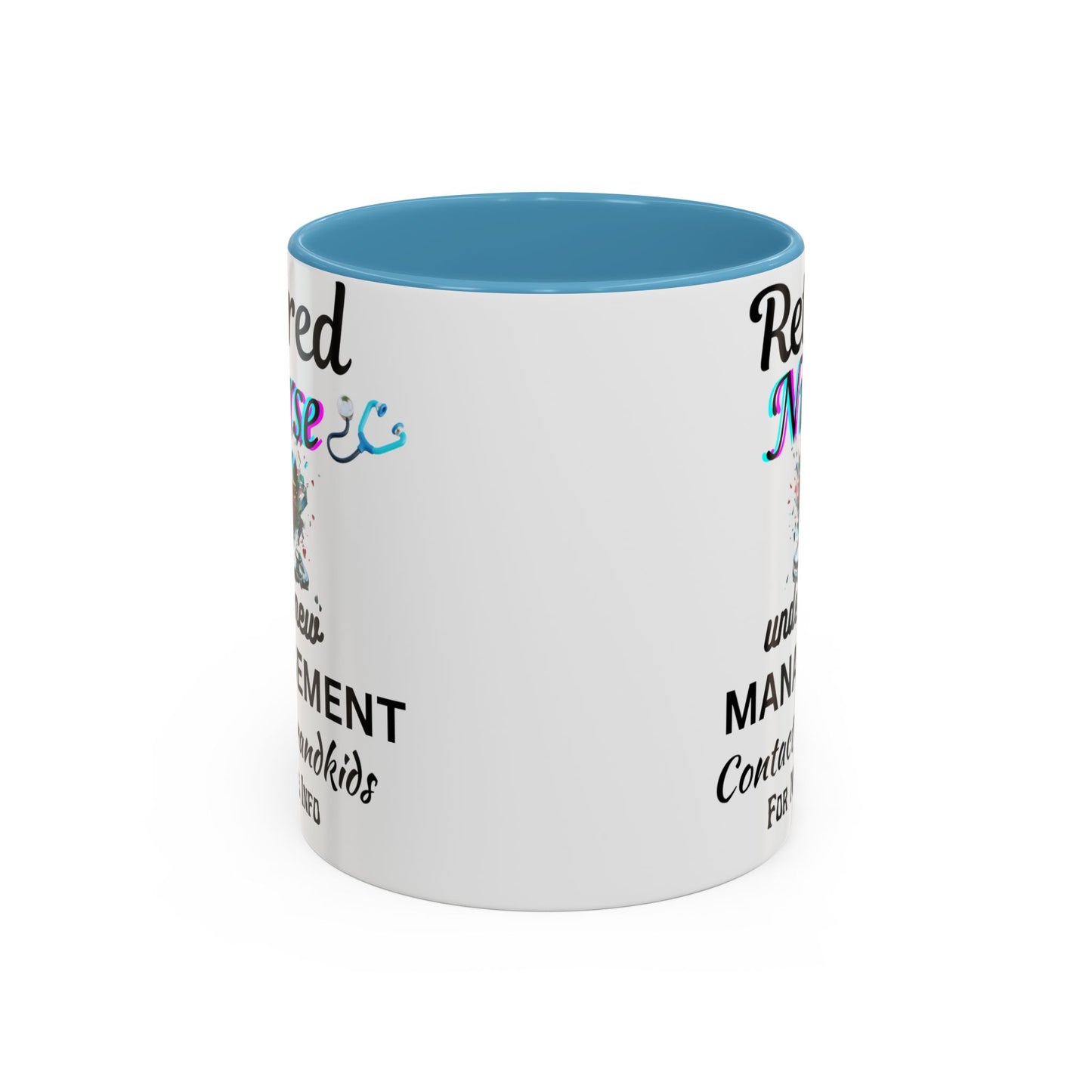 Retired Nurse Coffee Mug, Fun Gift for Retirement, Personalized Mug for Nurses, Coffee Cup for Grandkids Contact, Perfect for Holidays