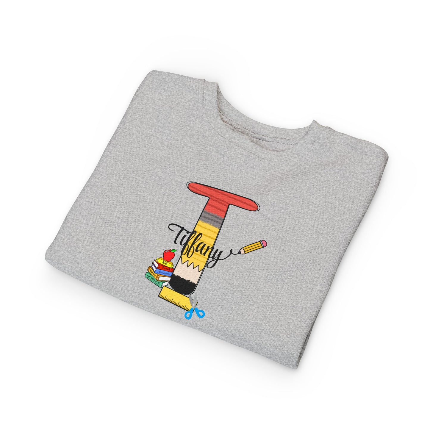 Custom name unisex alphabet sweatshirt for youth, toddlers & adults. Toddler and preschool gift, First Day Of School, fun shirt for youth