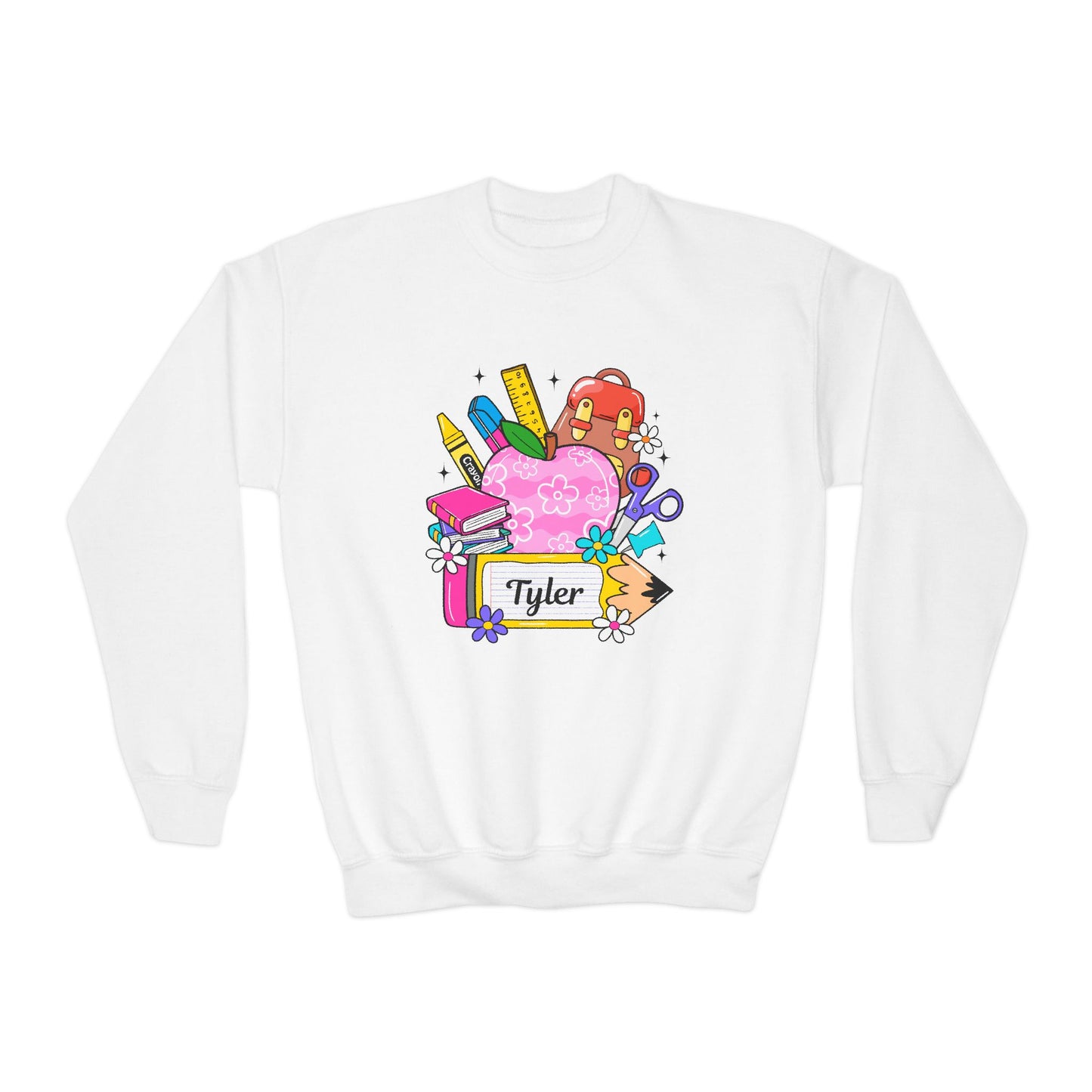 Custom name unisex alphabet sweatshirt for youth, toddlers & adults. Toddler and preschool gift, First Day Of School, fun shirt for youth