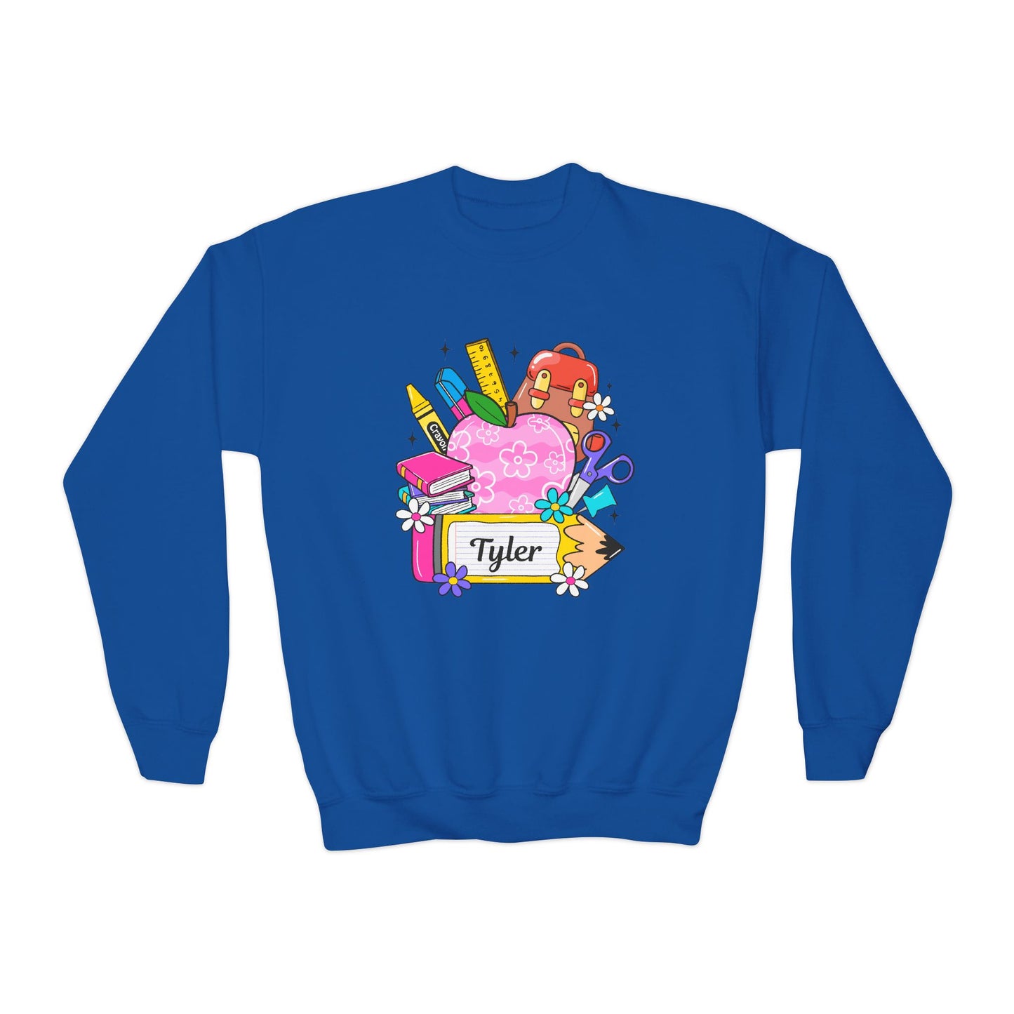 Custom name unisex alphabet sweatshirt for youth, toddlers & adults. Toddler and preschool gift, First Day Of School, fun shirt for youth