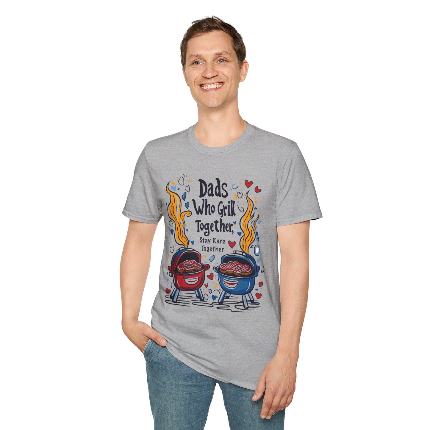 Dads Who Grill Together Stay Rare Together T-Shirt | Father's Day Gift | Unisex Tee for Dads | Comfortable Casual Wear | Gift for Dad | Fire Theme