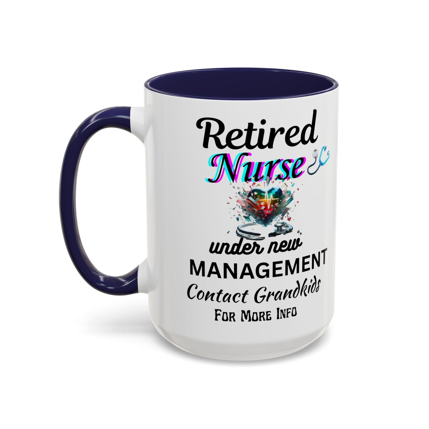 Retired Nurse Coffee Mug, Fun Gift for Retirement, Personalized Mug for Nurses, Coffee Cup for Grandkids Contact, Perfect for Holidays