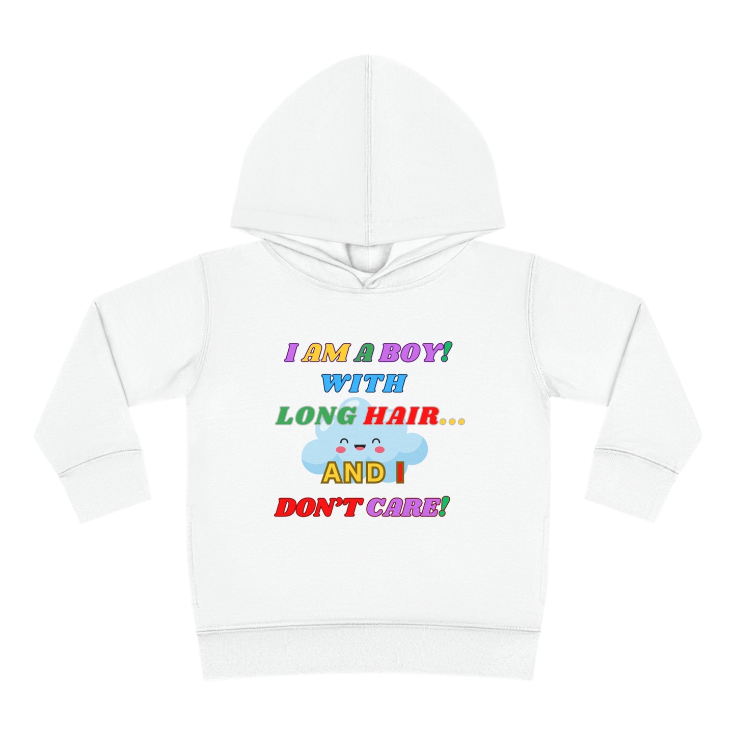 Toddler Hoodie - Boy with Long Hair Design