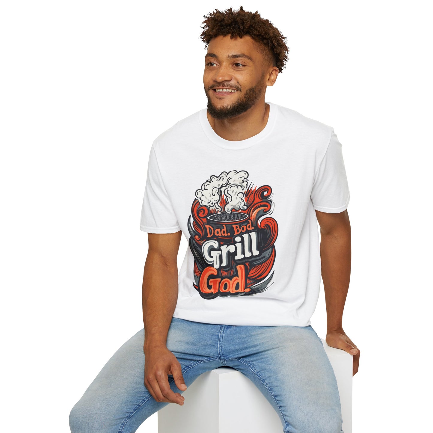 Dad, Bod Grill God T-Shirt | Father's Day Gift | Unisex Tee for Dads | Comfortable Casual Wear | Gift for Dad | Fire Theme