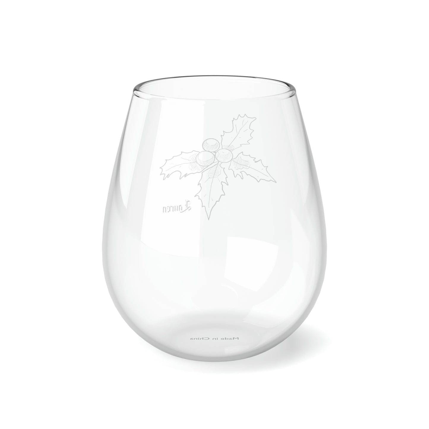 December PERSONALIZED Birth Flower Wine Glass, Birth Flower Gifts, Birth Flower wine glass, Birth Flower Gifts for Women, Gift for coworker, sister gift, birthday gift, Valentine gift, Stemless Wine Glass, 11.75oz