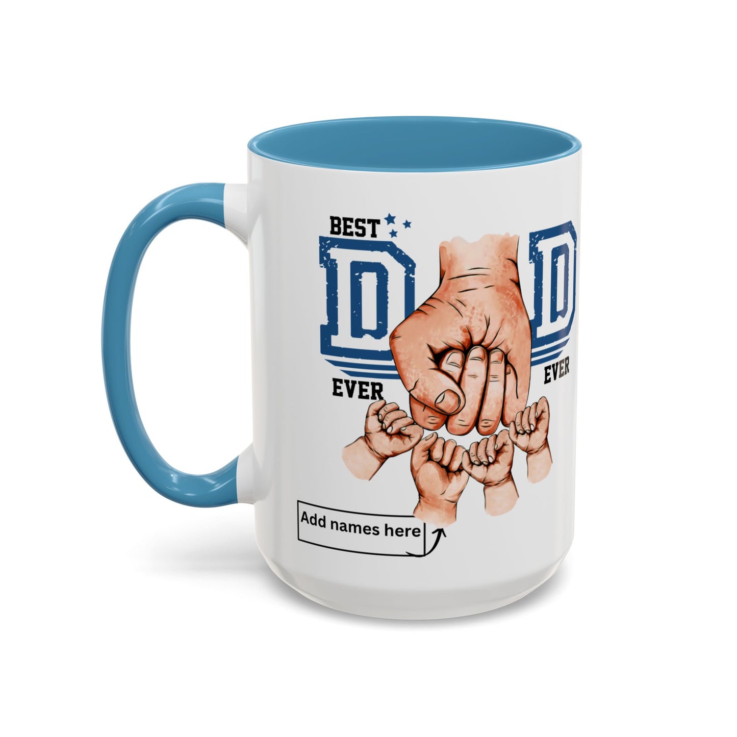 Best Dad Ever 4-kids Accent Coffee Mug | Father's Day Gift, Dad Mug, Coffee Lover Gift, Family Appreciation, Unique Drinking Cup