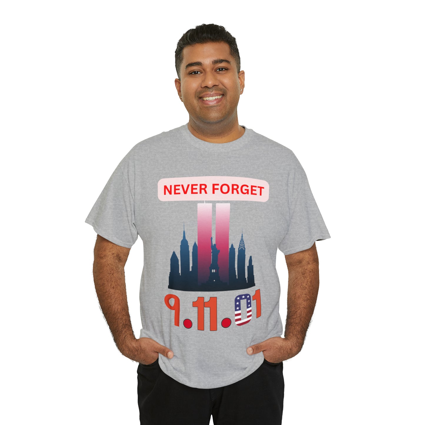 Unisex Heavy Cotton Tee- Never Forget 9/11