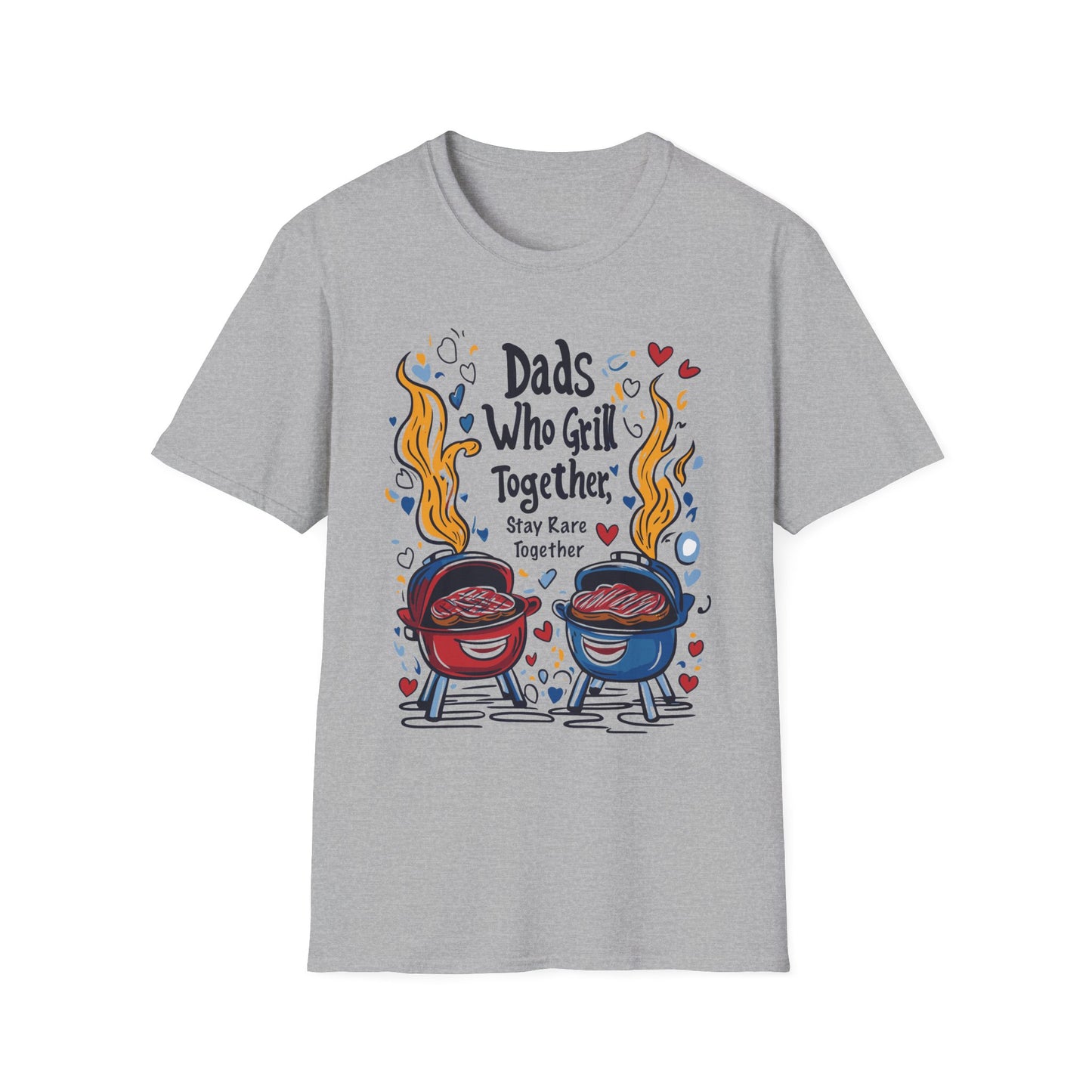 Dads Who Grill Together Stay Rare Together T-Shirt | Father's Day Gift | Unisex Tee for Dads | Comfortable Casual Wear | Gift for Dad | Fire Theme