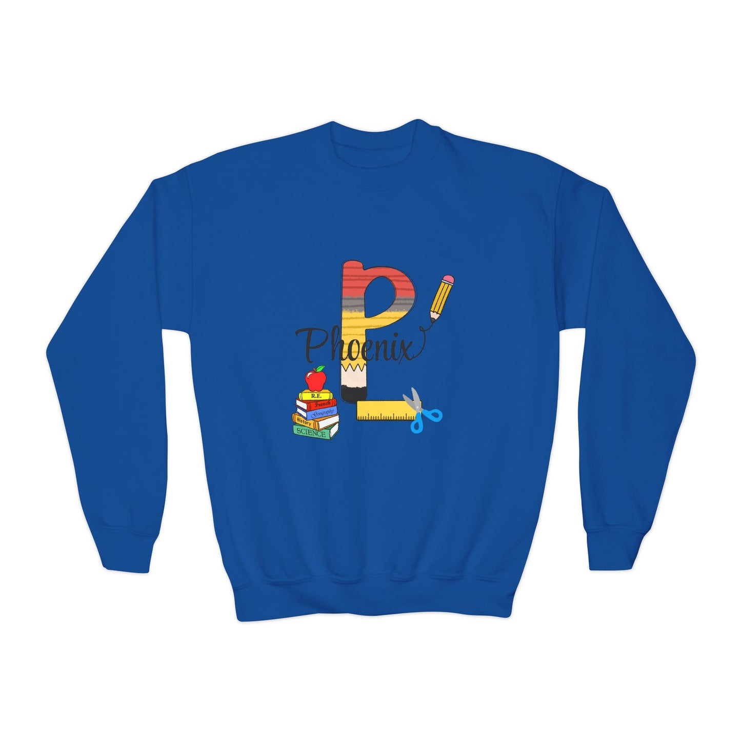 Custom name unisex alphabet sweatshirt for youth, toddlers & adults. Toddler and preschool gift, First Day Of School, fun shirt for youth
