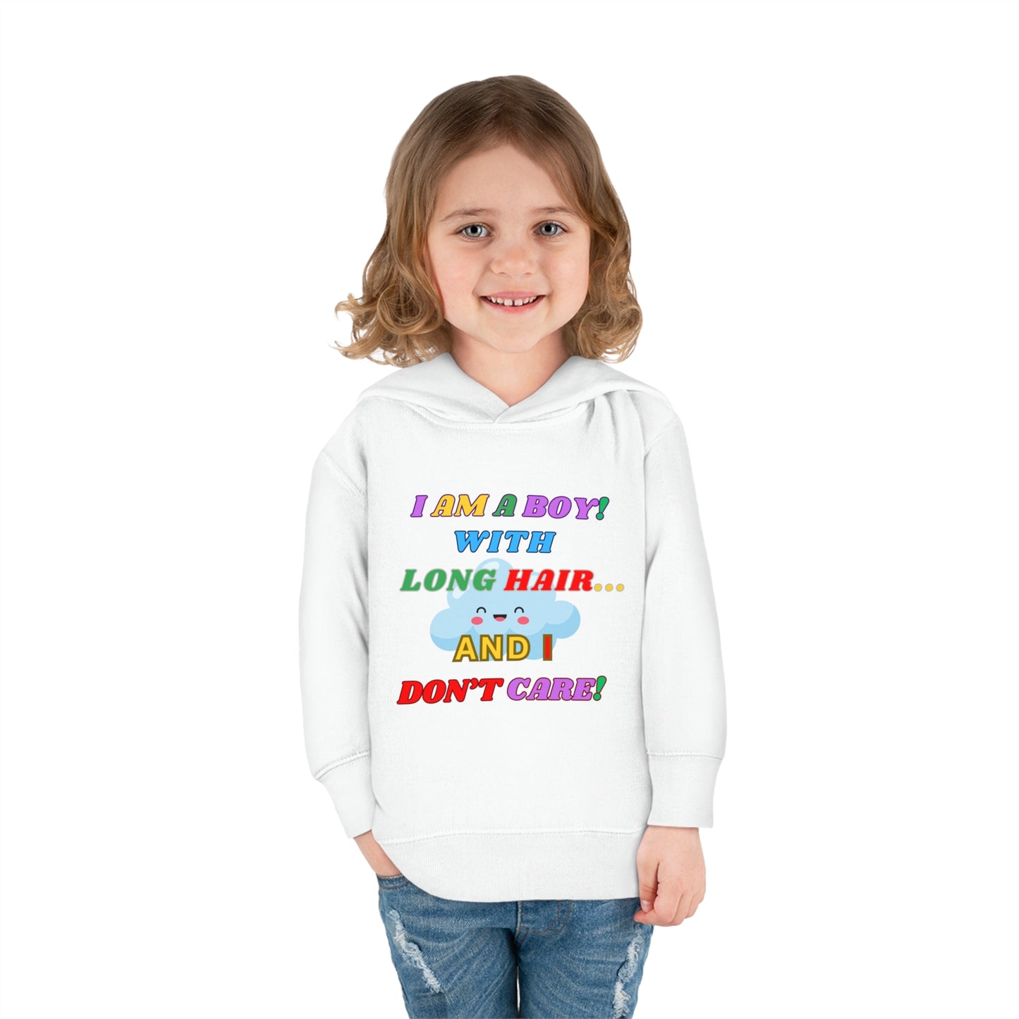 Toddler Hoodie - Boy with Long Hair Design