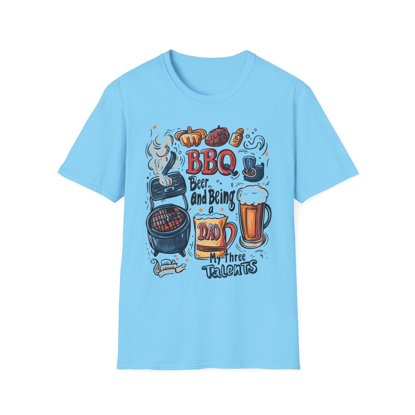 BBQ Beer and Being A Dad T-Shirt | Father's Day Gift | Unisex Tee for Dads | Comfortable Casual Wear | Gift for Dad | Fire Theme