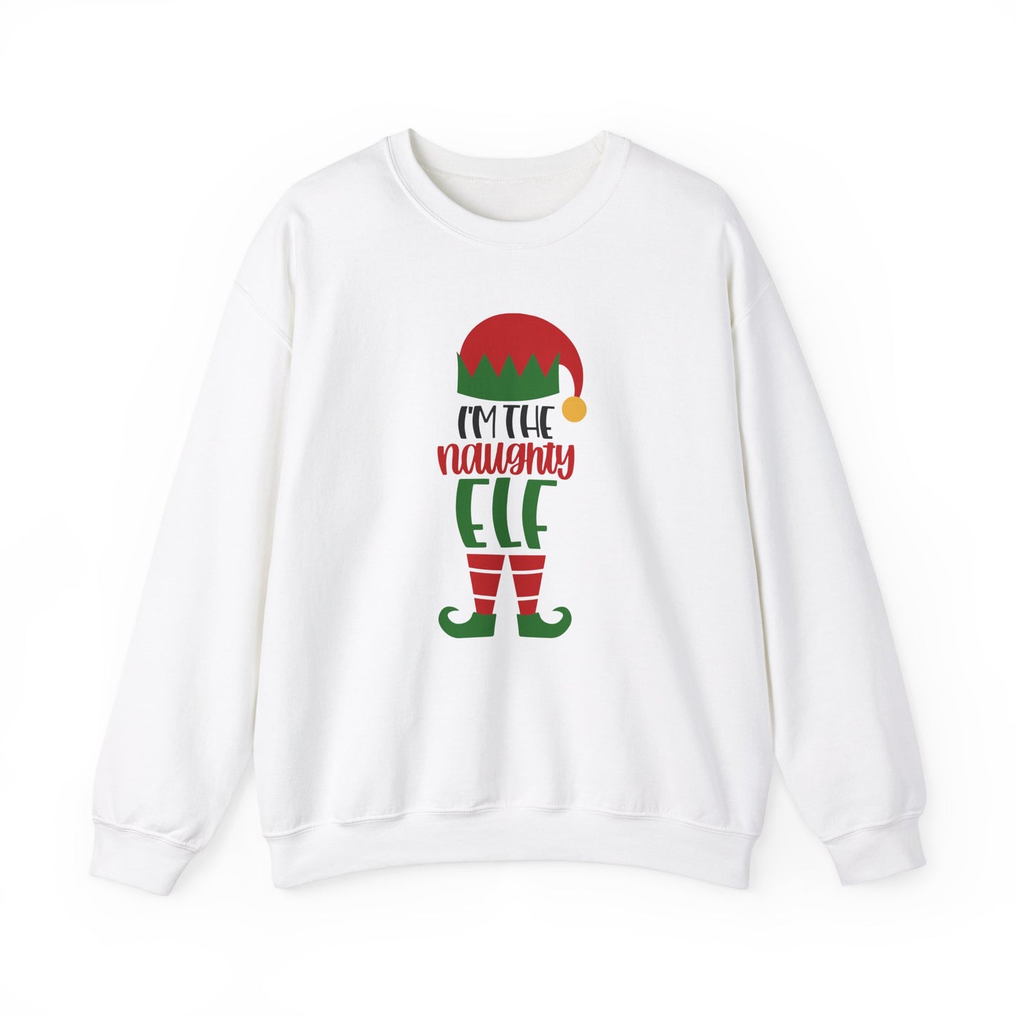 I'm the Naughty Elf Unisex Heavy Blend Crewneck Sweatshirt, Funny T-shirt, Christmas Shirt, Christmas Slogan Shirts, Christmas Sweater, Santa Shirt