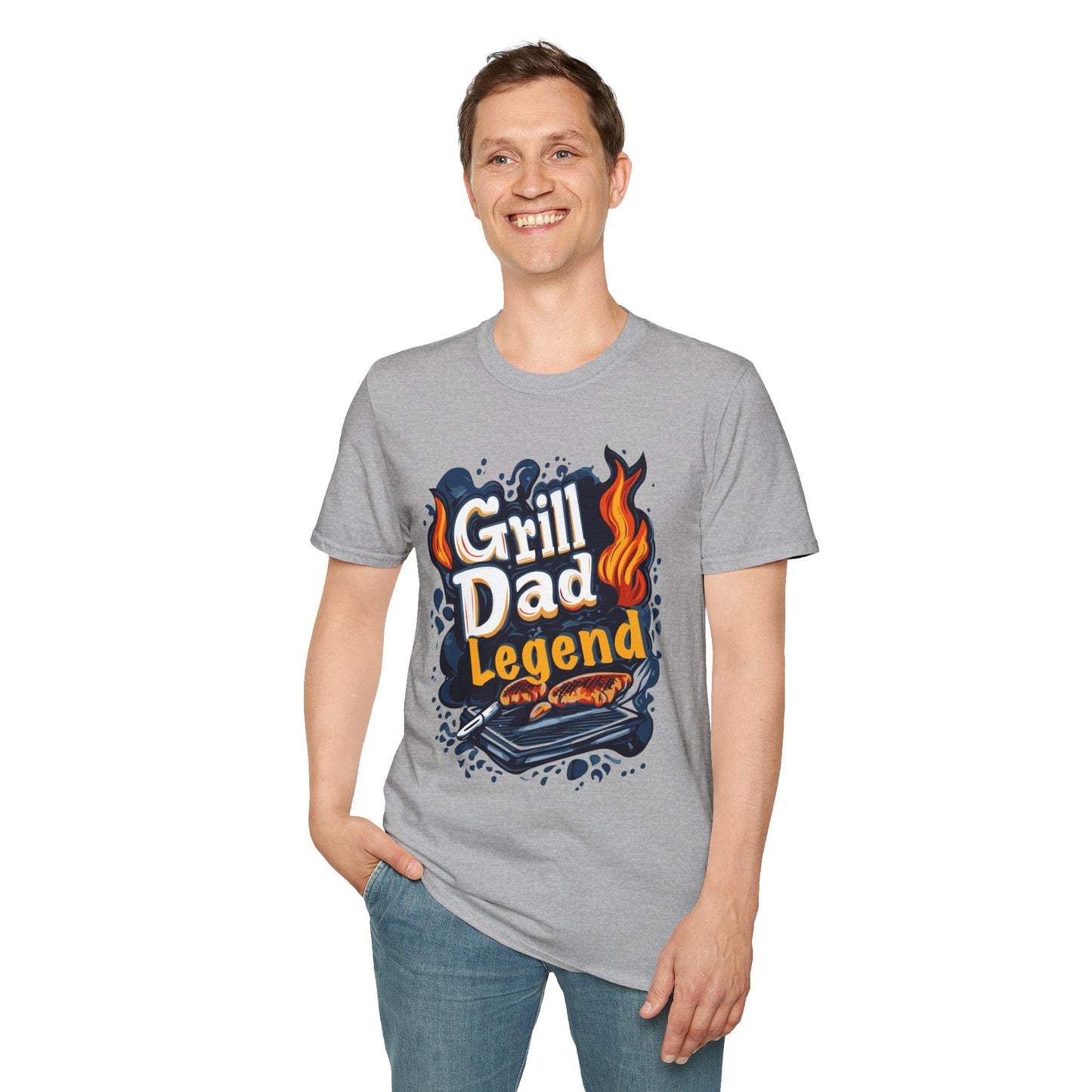Grill Dad Legend T-Shirt | Father's Day Gift | Unisex Tee for Dads | Comfortable Casual Wear | Gift for Dad | Fire Theme
