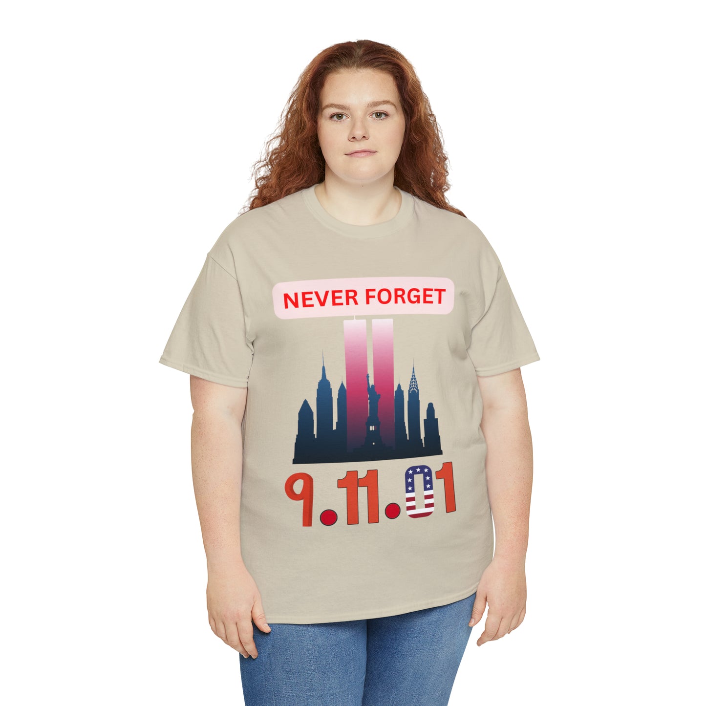 Unisex Heavy Cotton Tee- Never Forget 9/11