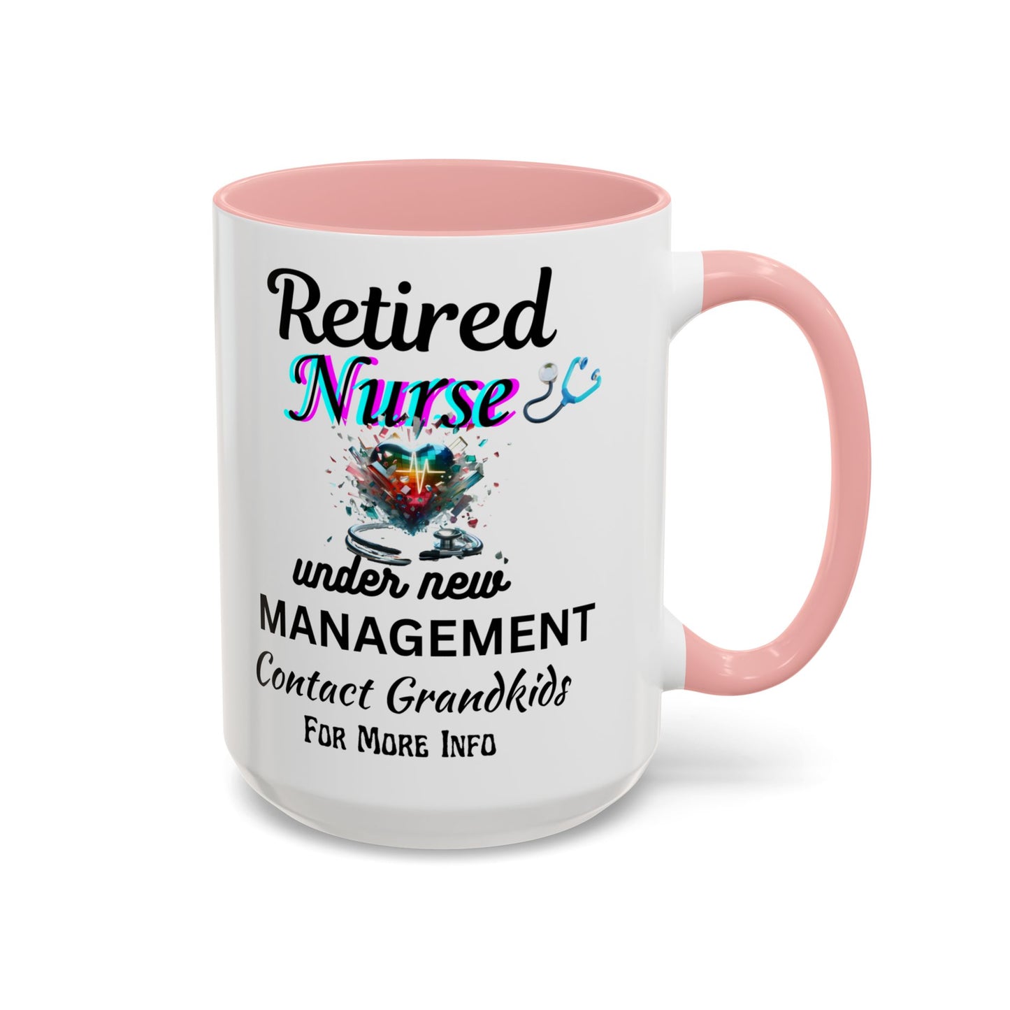 Retired Nurse Coffee Mug, Fun Gift for Retirement, Personalized Mug for Nurses, Coffee Cup for Grandkids Contact, Perfect for Holidays