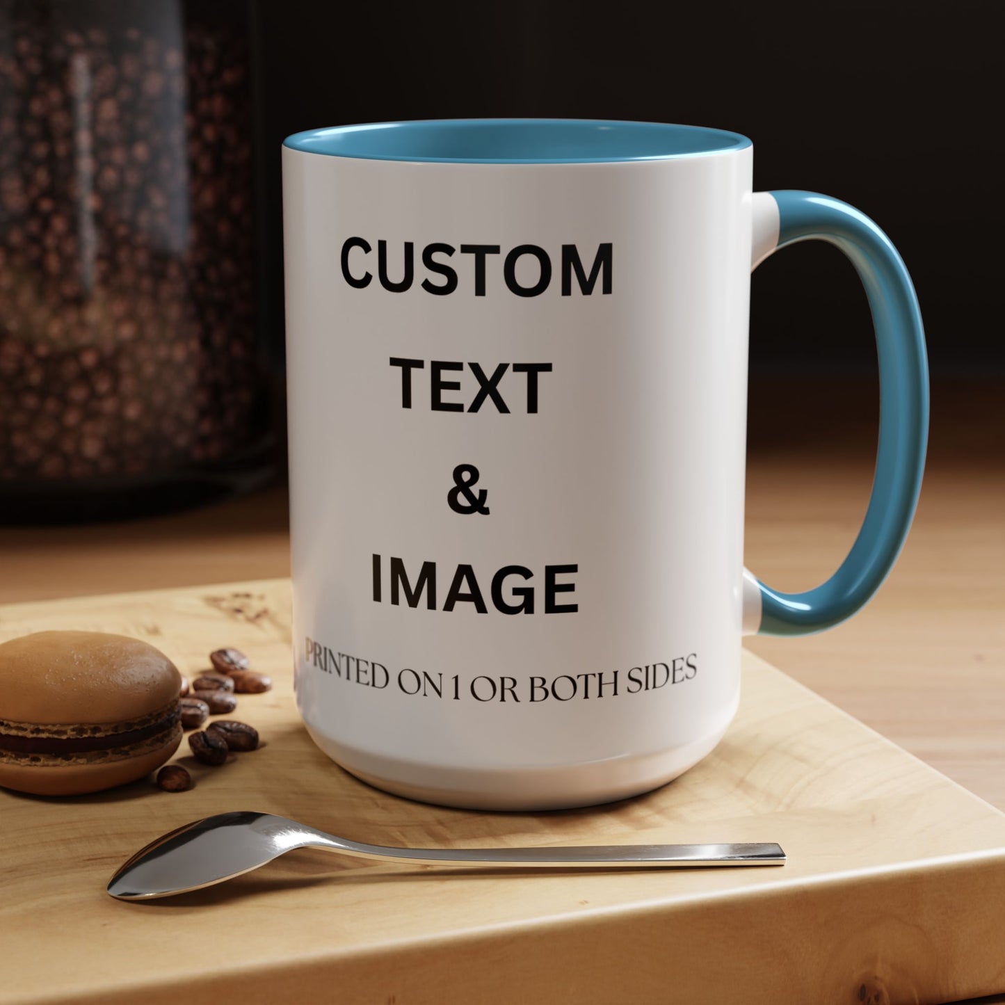 Custom Accent Coffee Mug – Personalized Text & Image (11/15oz)