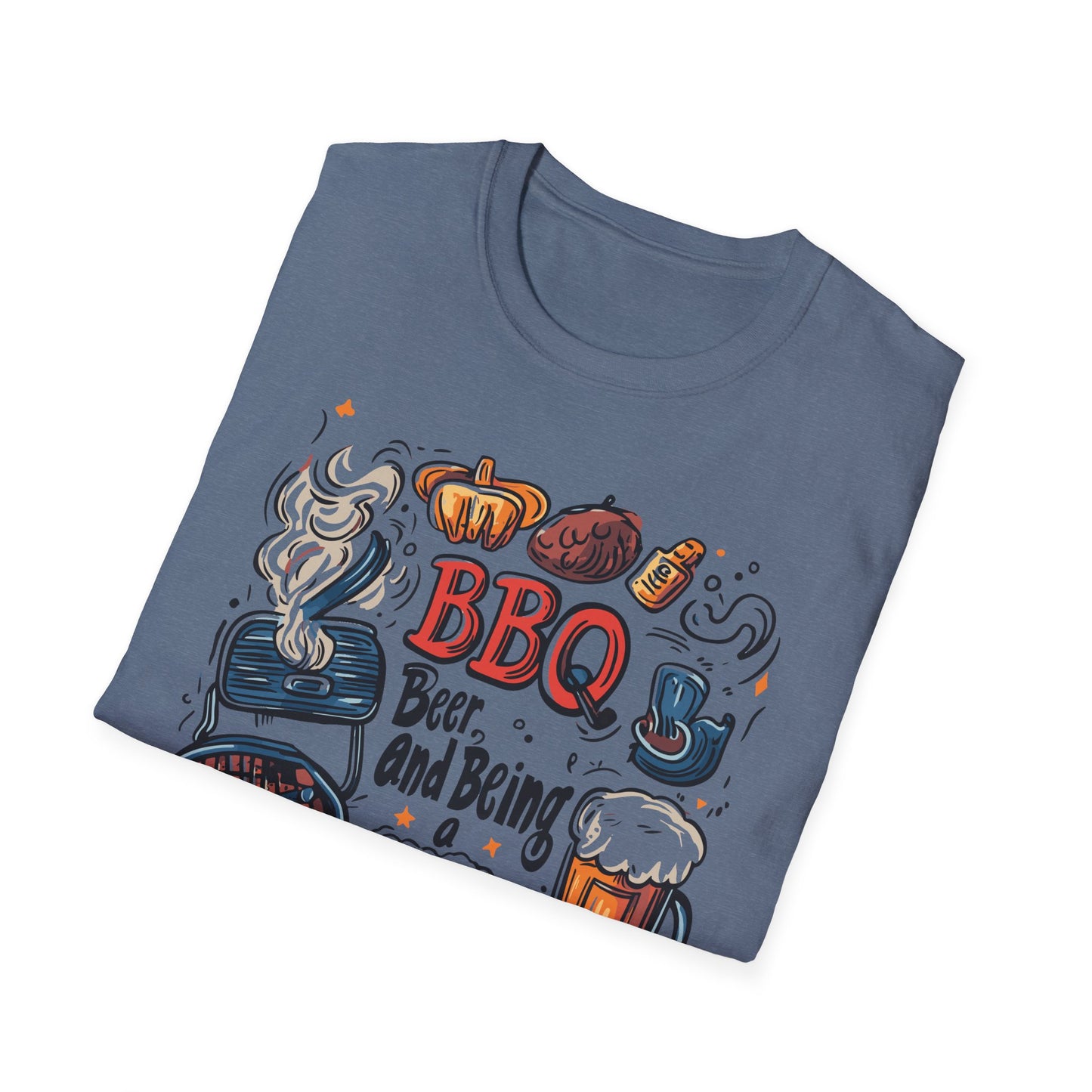 BBQ Beer and Being A Dad T-Shirt | Father's Day Gift | Unisex Tee for Dads | Comfortable Casual Wear | Gift for Dad | Fire Theme