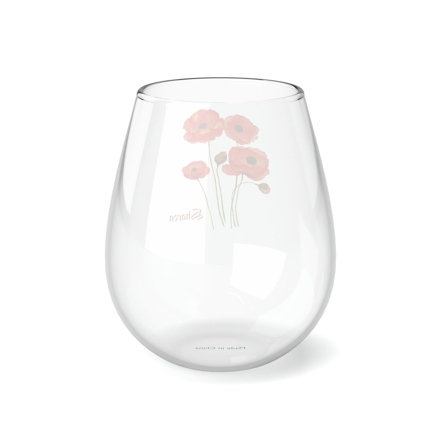 August PERSONALIZED Birth Flower Wine Glass, Birth Flower Gifts, Birth Flower wine glass, Birth Flower Gifts for Women, Gift for coworker, sister gift, birthday gift, Valentine gift, Stemless Wine Glass, 11.75oz