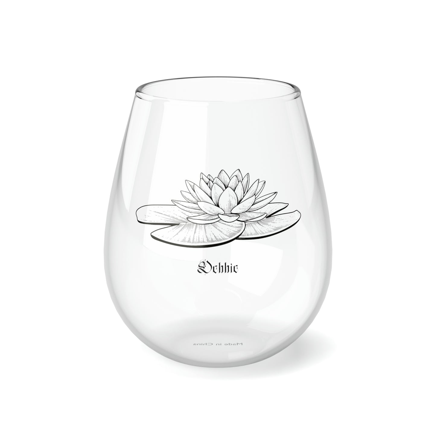 July PERSONALIZED Birth Flower Wine Glass, Birth Flower Gifts, Birth Flower wine glass, Birth Flower Gifts for Women, Gift for coworker, sister gift, birthday gift, Valentine gift, Stemless Wine Glass, 11.75oz