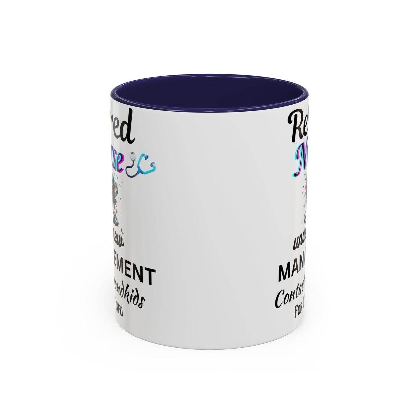Retired Nurse Coffee Mug, Fun Gift for Retirement, Personalized Mug for Nurses, Coffee Cup for Grandkids Contact, Perfect for Holidays